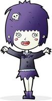 cartoon happy vampire girl vector