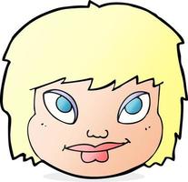 cartoon female face vector