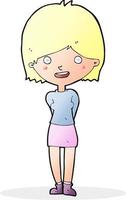 cartoon friendly woman vector