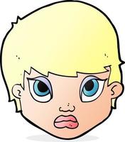 cartoon sulking woman vector