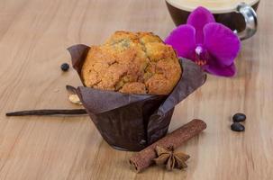 Muffin with coffee photo