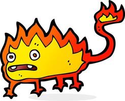 cartoon little fire demon vector