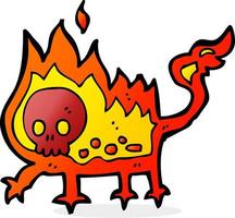 cartoon little fire demon vector