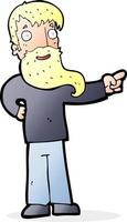 cartoon man with beard pointing vector