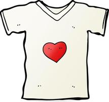 camiseta de dibujos animados con corazón de amor vector