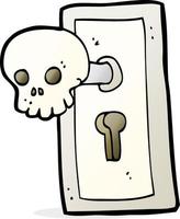 cartoon spooky door knob vector