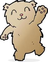 cartoon waving teddy bear vector