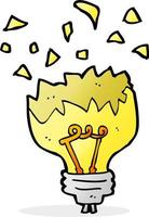 cartoon light bulb exploding vector