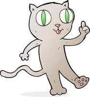 cartoon cat with idea vector