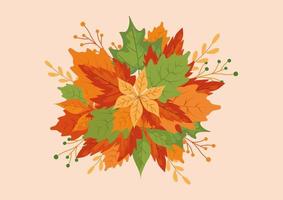 Autumn Fallen Leaves Decoration Background vector