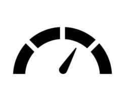 Vector black icon speedometer mileage meter with arrow for dashboard indicators. Gauge of tachometer. Low, medium, high and risk levels. Bitcoin fear and greed index cryptocurrency