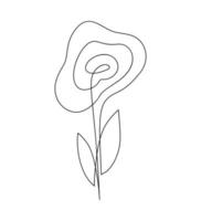 Flower rose vector one line art logo. Minimalist contour drawing monoline. Continuous line artwork for banner, book design, web illustration