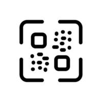 icono de vector de código qr. ilustración de identidad especial como signo simple y símbolo de moda para diseño, presentación de sitios web o elementos de aplicaciones