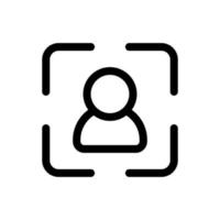 Face vector id biometric icon facial recognition for apps and websites. system sign detection symbol scanning process identification of person