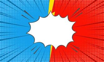 versus o vs fondo en estilo cómico - lucha con fondo rojo y azul con elementos de medio tono vector