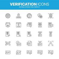 Verification icon set. Verified Check Mark symbol. Passport, License, Legal Documents and Driving License vector collection