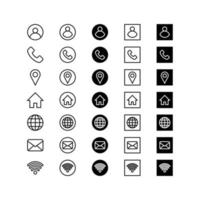 diseño de icono de tarjeta de visita en blanco y negro vector