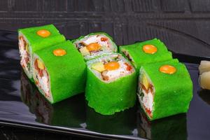 Japanese roll mamenori with fish photo