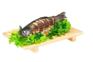 Roasted striped sea bass photo