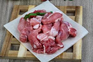 Diced pork meat photo