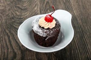 Cupcake with cherry photo