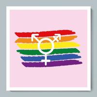 Rainbow Flag with Gender Equality LGBT Symbol vector