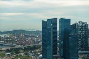 vista del horizonte de la ciudad de singapur foto