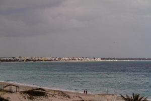 Scene at mediterranean beach resort in Tunisia. photo