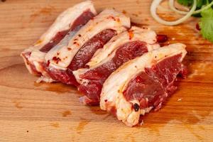 Raw lamb meat photo