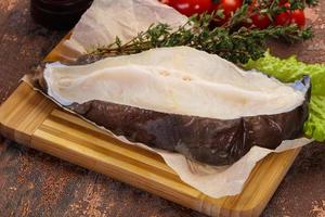 Raw wolffish steak photo