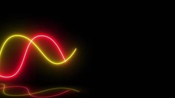 ondes de ligne au néon, ligne lumineuse, effet de courbe, onde de néon rougeoyante, fond abstrait, brillant futuriste, concept de forme d'énergie, lueur, graphique, laser horizontal, spectre d'étincelles, mouvement vibrant, design sombre video