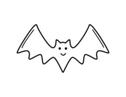 murciélago volador de halloween aislado sobre fondo blanco. dibujos animados de ilustración vectorial, murciélago vampiro divertido. vector