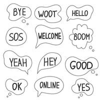 Empty speech bubble big set. Online chat clouds vector isolated on white background. Infographic elements for your design. Stock Vector Illustration