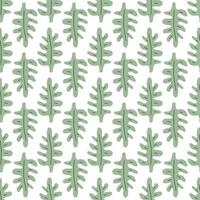 Green leafs seamless pattern. Vector hand drawn botanical illustration. Pretty scandi style for fabric, textile, wallpaper. Digital paper in white background