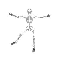 esqueleto de huesos de miedo de halloween vector
