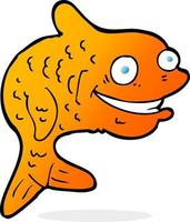 cartoon happy fish vector