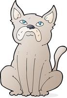 cartoon grumpy little dog vector