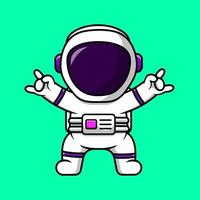 lindo astronauta con ilustración de iconos de vector de dibujos animados de mano de metal. concepto de caricatura plana. adecuado para cualquier proyecto creativo.