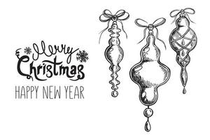 Christmas design element in doodle style. Hand drawn. vector