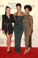 LOS ANGELES - SEP 20  Camille Guaty, Sanaa Lathan, Brittany S. Hall at the  Nappily Ever After  Special Screening at the Harmony Gold Theater on September 20, 2018 in Los Angeles, CA photo