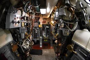 BALTIMORE, USA - JUNE 21 2016 - inside TORSK ii world war submarine view detail close up photo