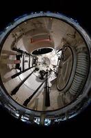 BALTIMORE, USA - JUNE 21 2016 - inside TORSK ii world war submarine view detail close up photo