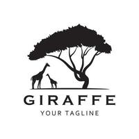 creative  giraffe logo with slogan template vector