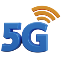 3d rendering 5g network icon with wifi icon isolated png
