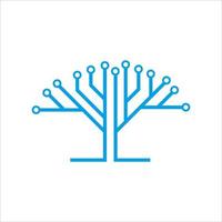 Circuit tree tech logo template design. Innovative digital technology concept business icon. Vector illustration.