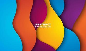 Abstract modern colorful, gradient dynamic geometric abstract wavy background and papercut style effect design vector illustration.