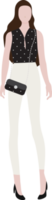 mujer en traje de día a noche estilo plano png