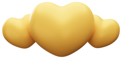 3D Gold Hearts Shape png