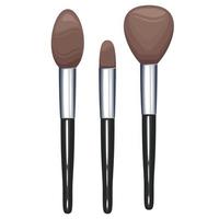 Set of make up brushes isolated vector