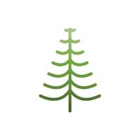 Pine tree or Christmas tree flat icon, Vector. vector